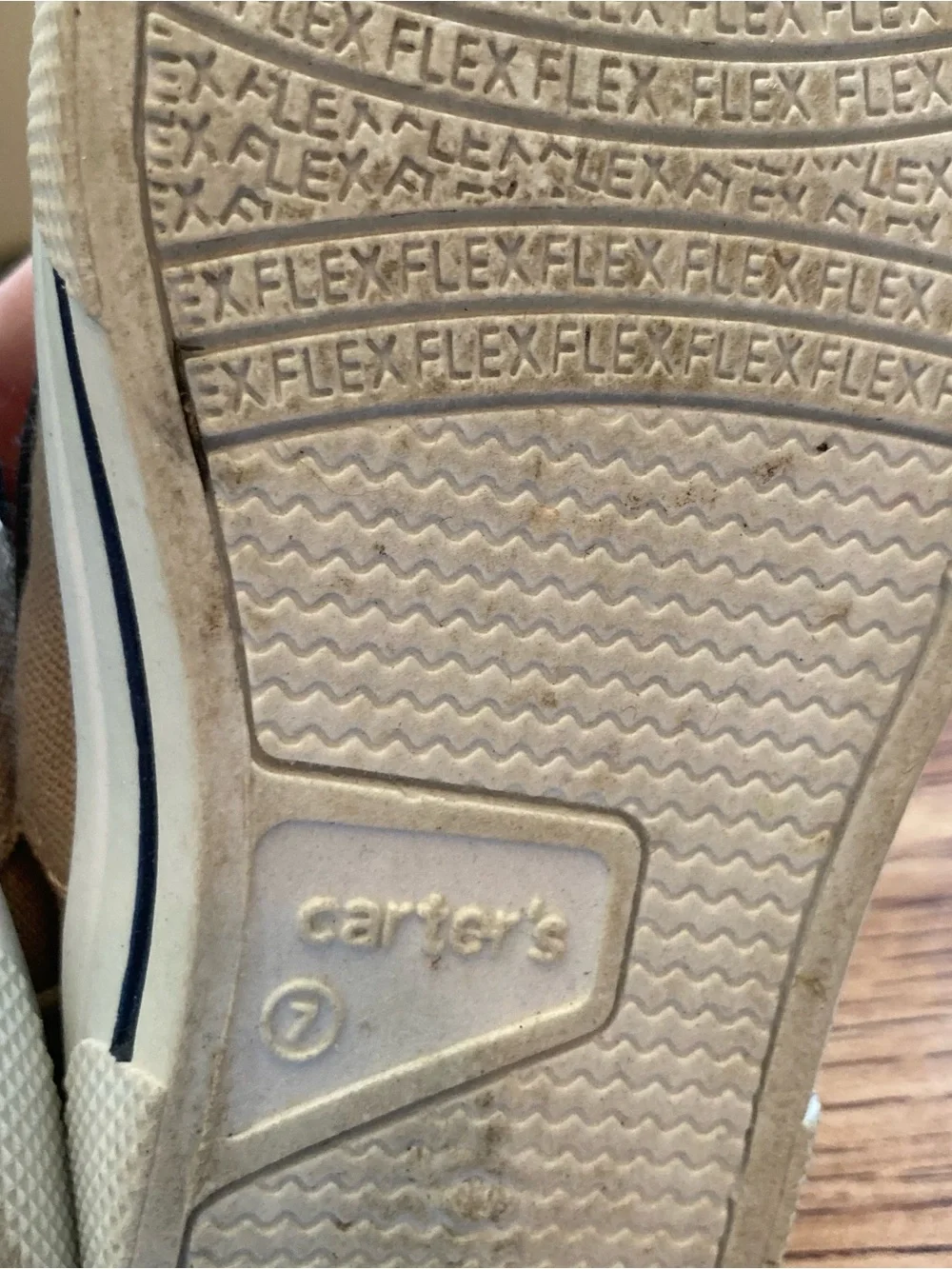 5/$15 Carter’s Tan & Navy Boat Shoes 7